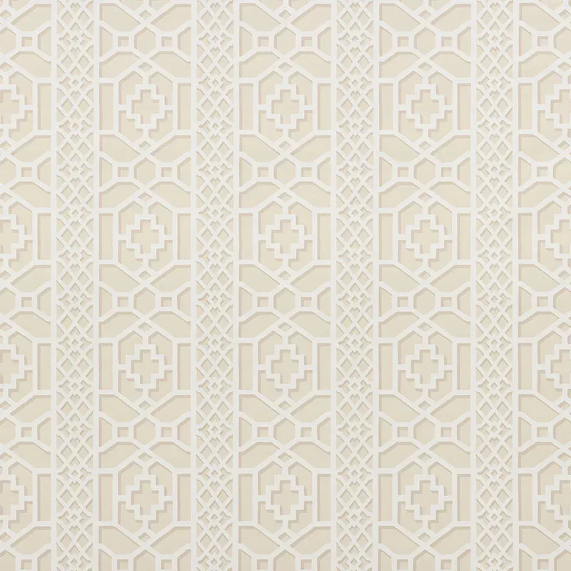 ZANZIBAR TRELLIS SAND Schumacher Wallpaper wallpaper - SKU 5006945