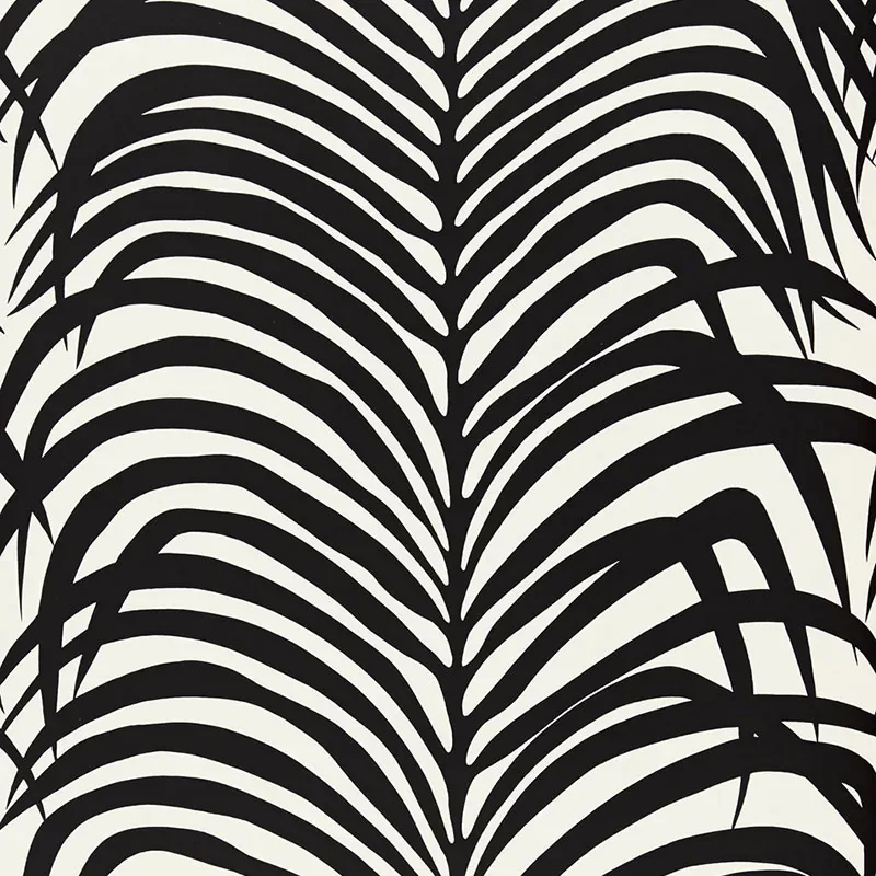 ZEBRA PALM EBONY Schumacher Wallpaper wallpaper - SKU 5006932