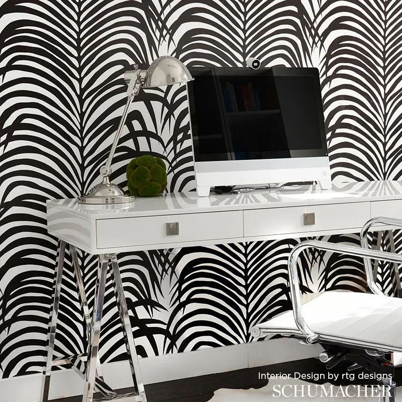 ZEBRA PALM JAVA Schumacher Wallpaper wallpaper - SKU 5006933