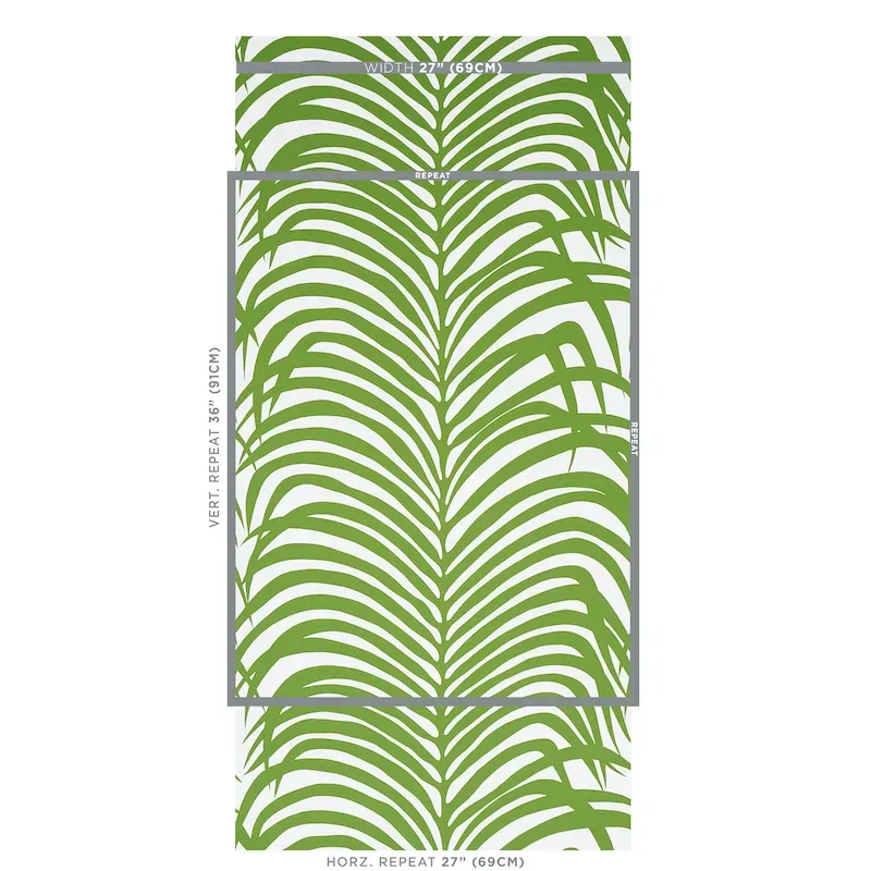 ZEBRA PALM JUNGLE Schumacher Wallpaper wallpaper - SKU 5006931