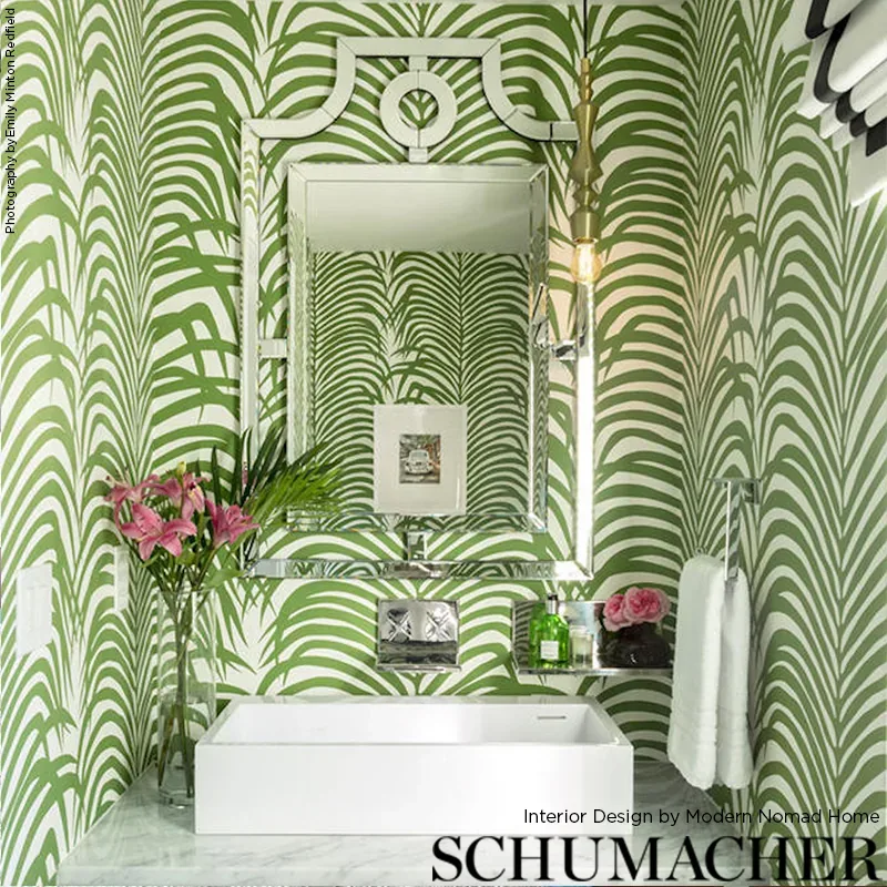 ZEBRA PALM - JUNGLE Schumacher Wallpaper | Wallpaper Twins ZEBRA PALM JUNGLE Schumacher Wallpaper wallpaper - SKU 5006931