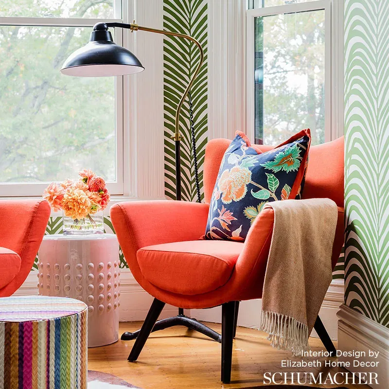 ZEBRA PALM - JUNGLE Schumacher Wallpaper | Wallpaper Twins ZEBRA PALM JUNGLE Schumacher Wallpaper wallpaper - SKU 5006931