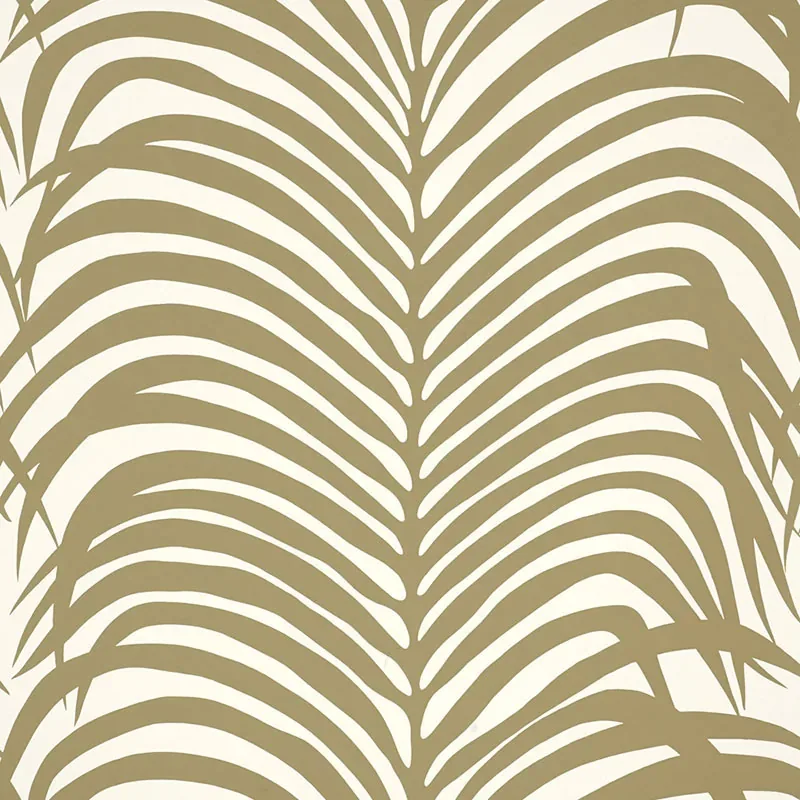 ZEBRA PALM KHAKI Schumacher Wallpaper wallpaper - SKU 5006930