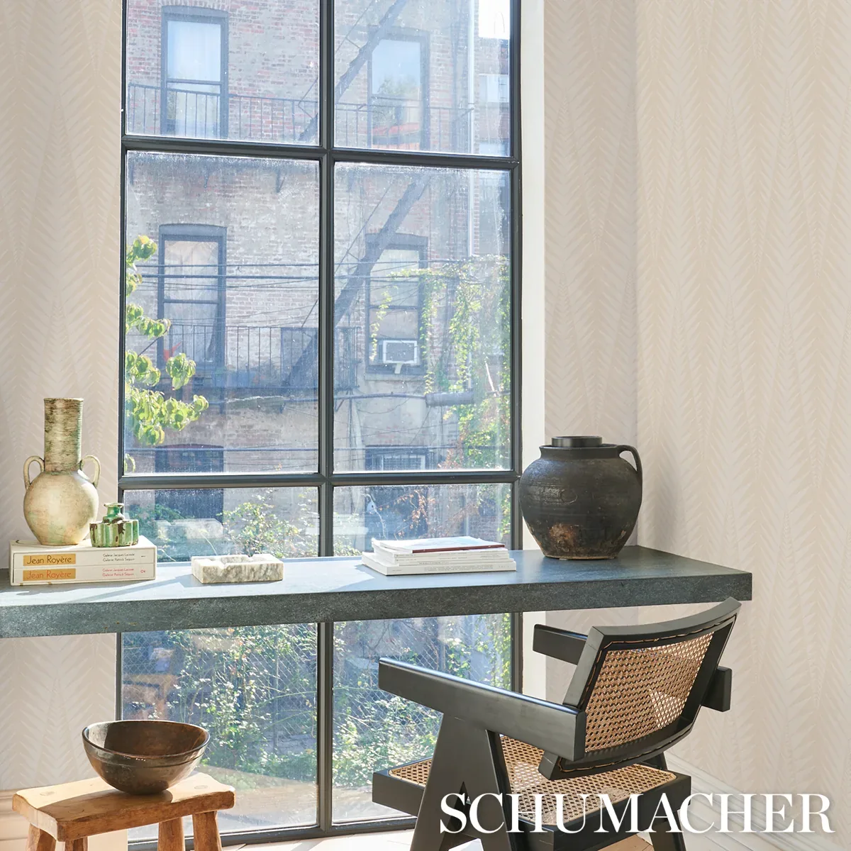 ZEBRA STONE WHITE Schumacher Wallpaper wallpaper - SKU 5015060