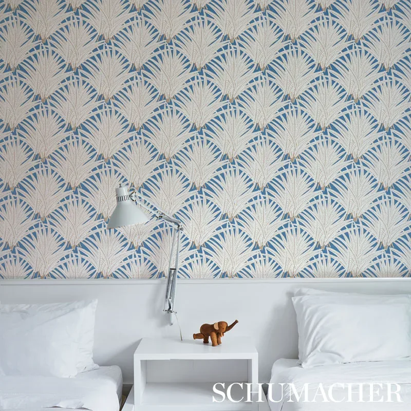 ZENADA - BLUE Schumacher Wallpaper | Wallpaper Twins ZENADA BLUE Schumacher Wallpaper wallpaper - SKU 5012242