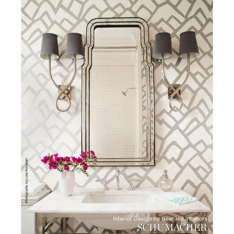 ZIMBA SILVER Schumacher Wallpaper wallpaper - SKU 5003300