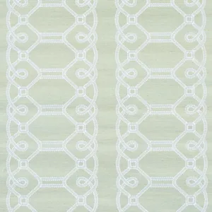 Schumacher ZIZ EMBROIDERED SISAL wallpaper, color MINERAL, SKU 5011472