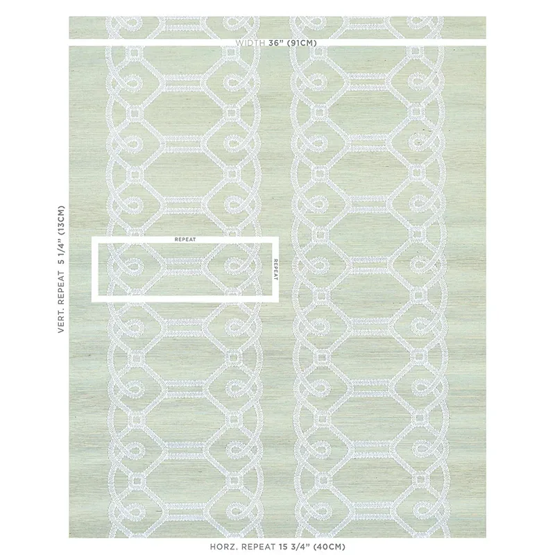 ZIZ EMBROIDERED SISAL - MINERAL Schumacher Wallpaper | Wallp ZIZ EMBROIDERED SISAL MINERAL Schumacher Wallpaper wallpaper - SKU 5011472