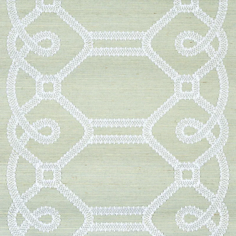 ZIZ EMBROIDERED SISAL - MINERAL Schumacher Wallpaper | Wallp ZIZ EMBROIDERED SISAL MINERAL Schumacher Wallpaper wallpaper - SKU 5011472