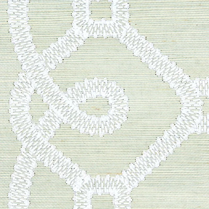 ZIZ EMBROIDERED SISAL - MINERAL Schumacher Wallpaper | Wallp ZIZ EMBROIDERED SISAL MINERAL Schumacher Wallpaper wallpaper - SKU 5011472