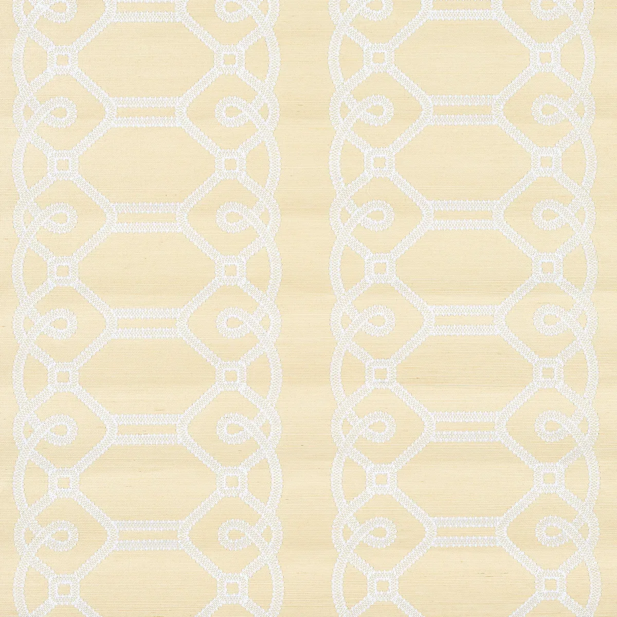 ZIZ EMBROIDERED SISAL NEUTRAL Schumacher Wallpaper wallpaper - SKU 5011471