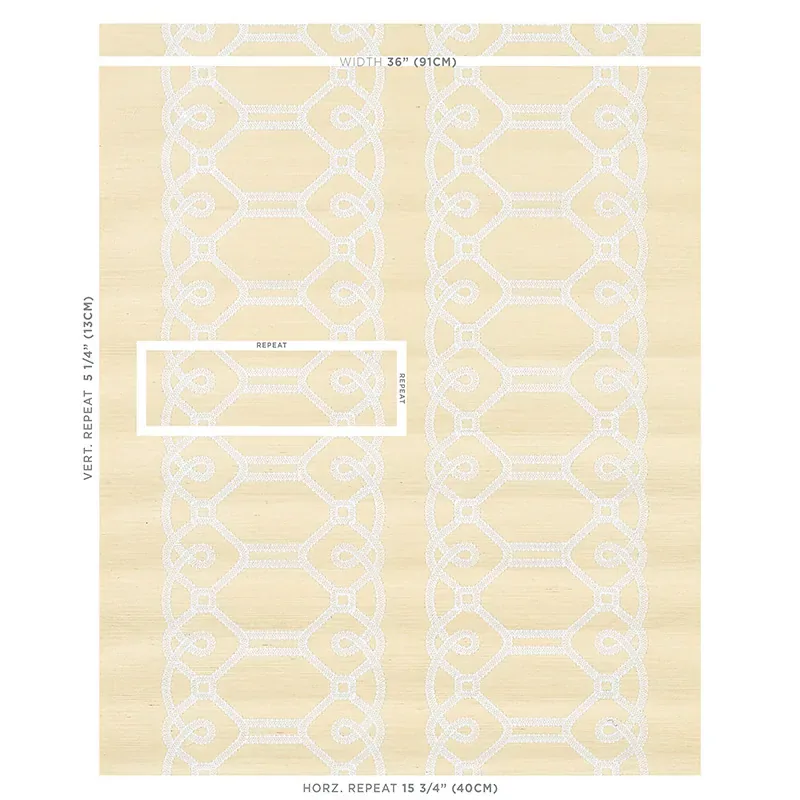 ZIZ EMBROIDERED SISAL - NEUTRAL Schumacher Wallpaper | Wallp ZIZ EMBROIDERED SISAL NEUTRAL Schumacher Wallpaper wallpaper - SKU 5011471