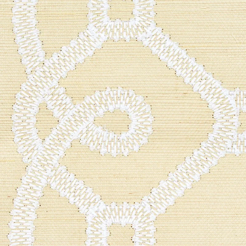 ZIZ EMBROIDERED SISAL - NEUTRAL Schumacher Wallpaper | Wallp ZIZ EMBROIDERED SISAL NEUTRAL Schumacher Wallpaper wallpaper - SKU 5011471