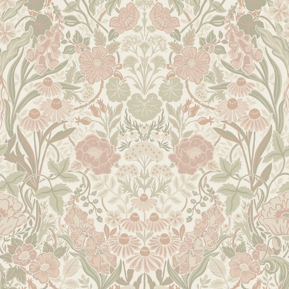 ÖRTAGÅRD BLUSH AND IVORY Schumacher Wallpaper wallpaper - SKU 5724