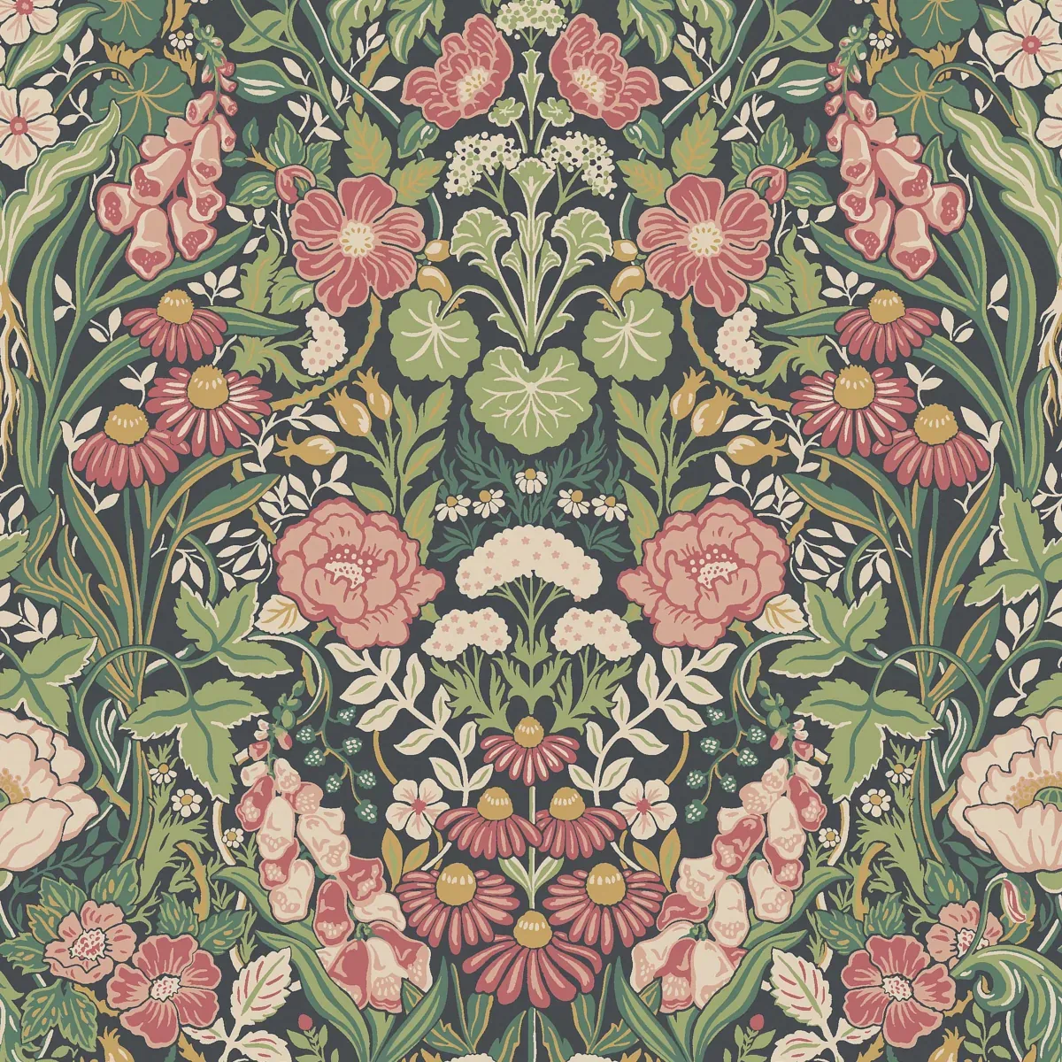 ÖRTAGÅRD SPRUCE AND MIDNIGHT Schumacher Wallpaper wallpaper - SKU 5721