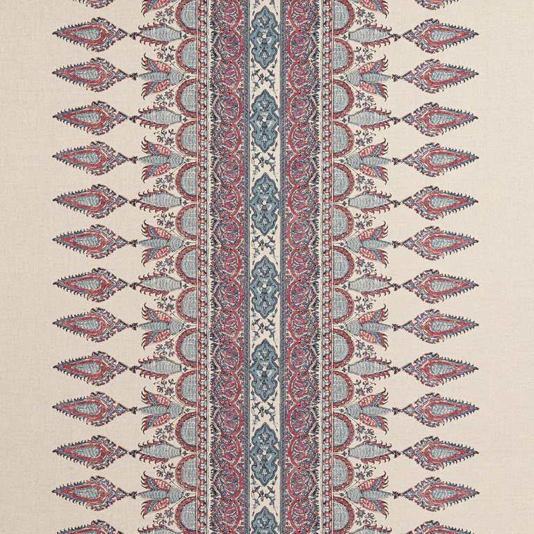 Thibaut Akola Stripe in Raspberry and Blue on Natural (F936409)