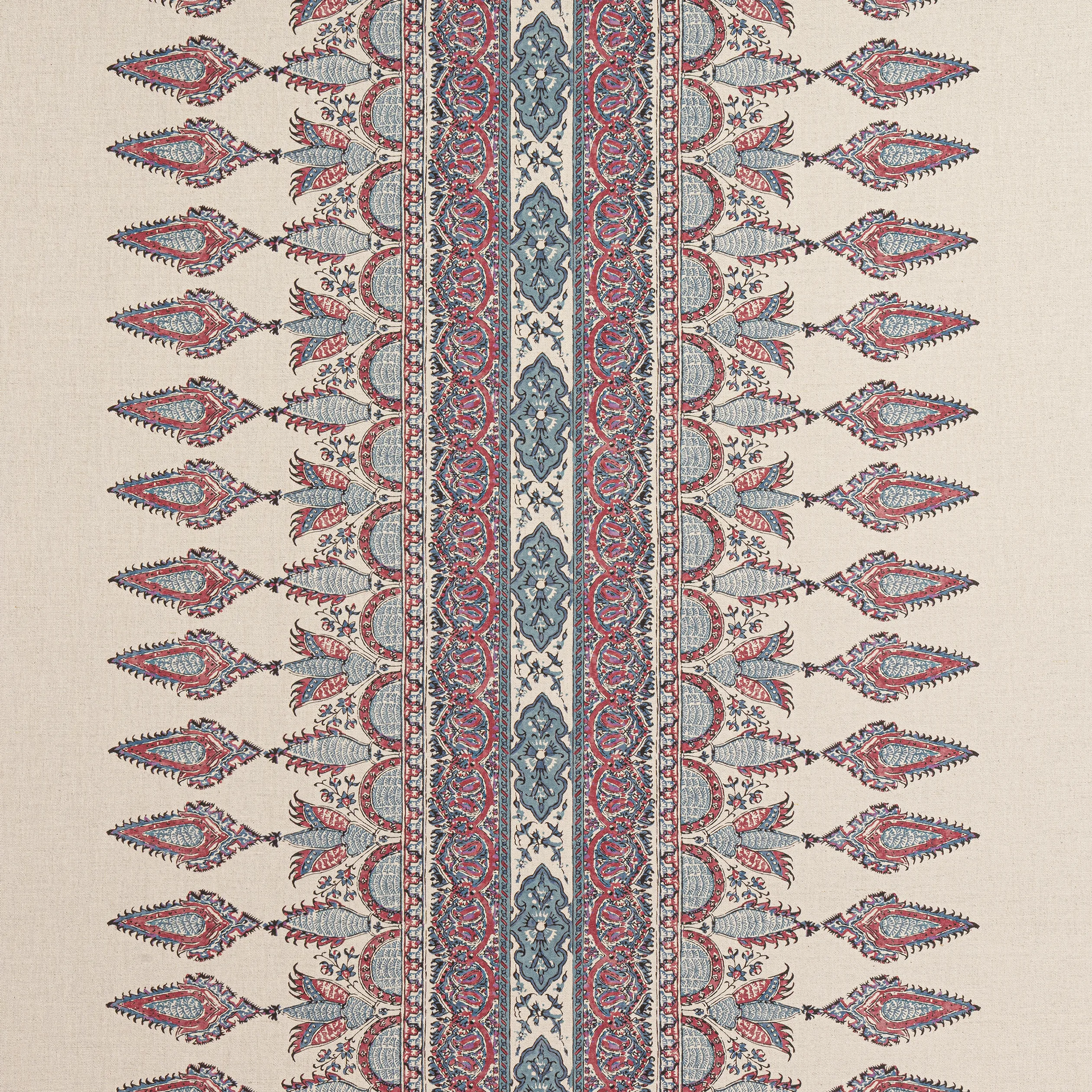 F936409 | Akola Stripe – Raspberry and Blue on Natural