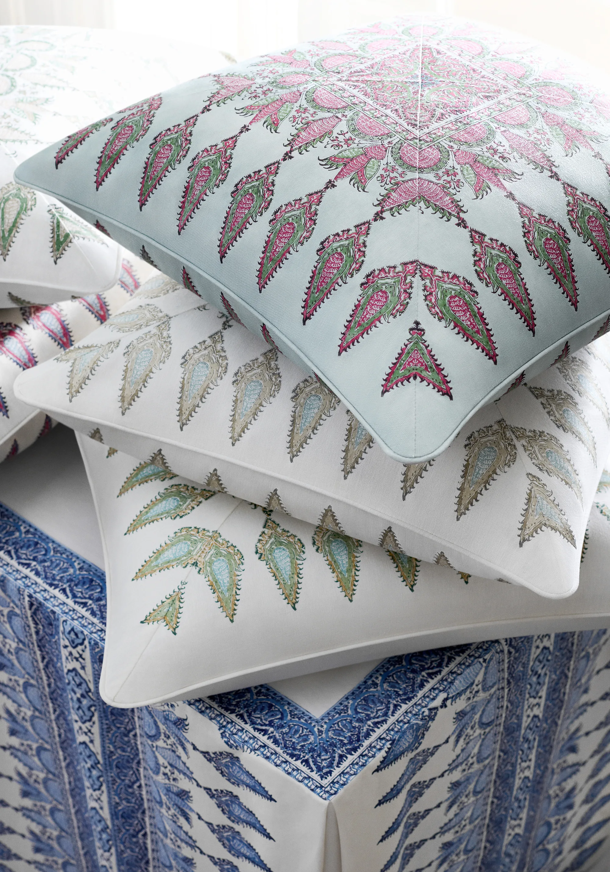 Thibaut Akola Stripe in Raspberry and Teal (F936411)