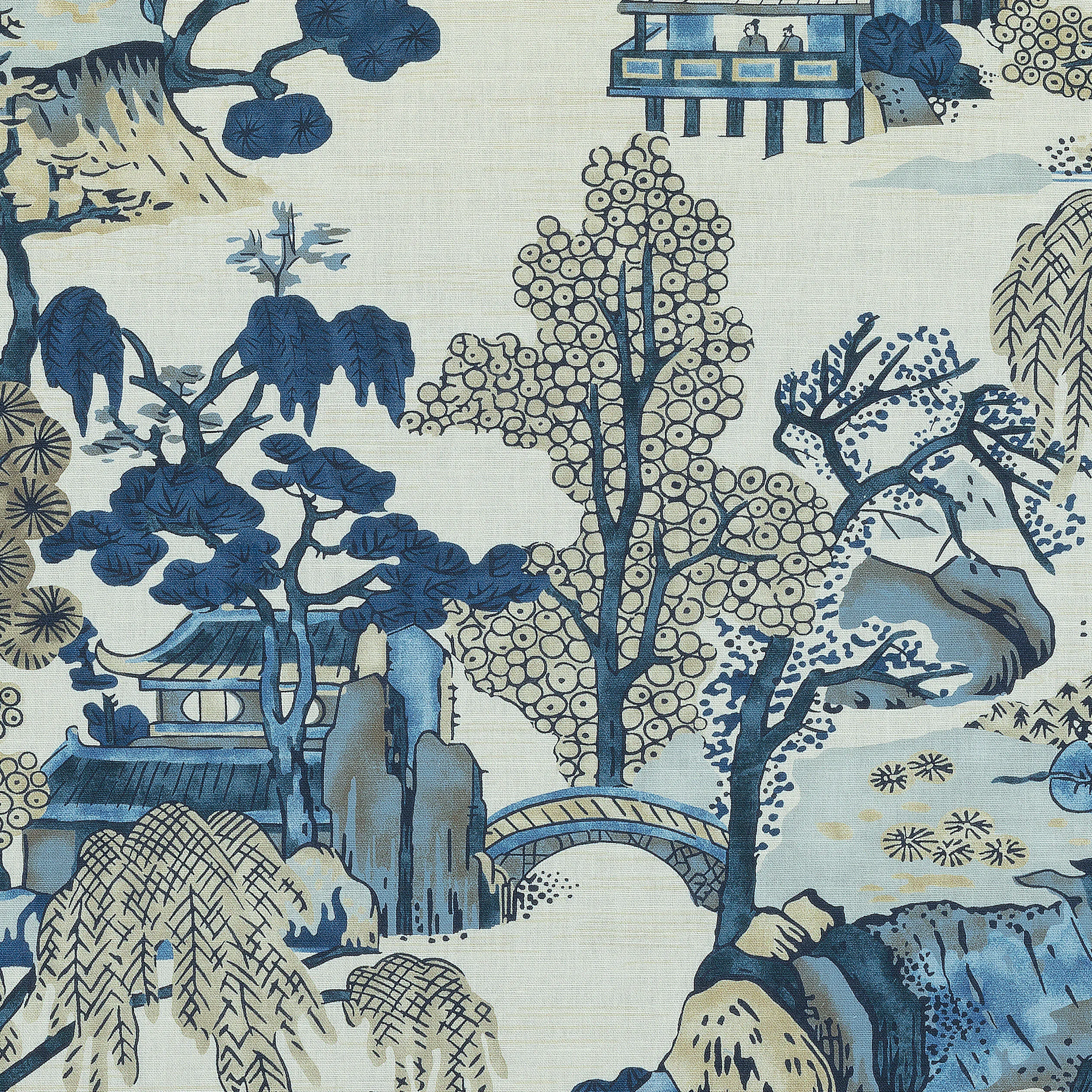 F975461 | Asian Scenic – Blue and Beige