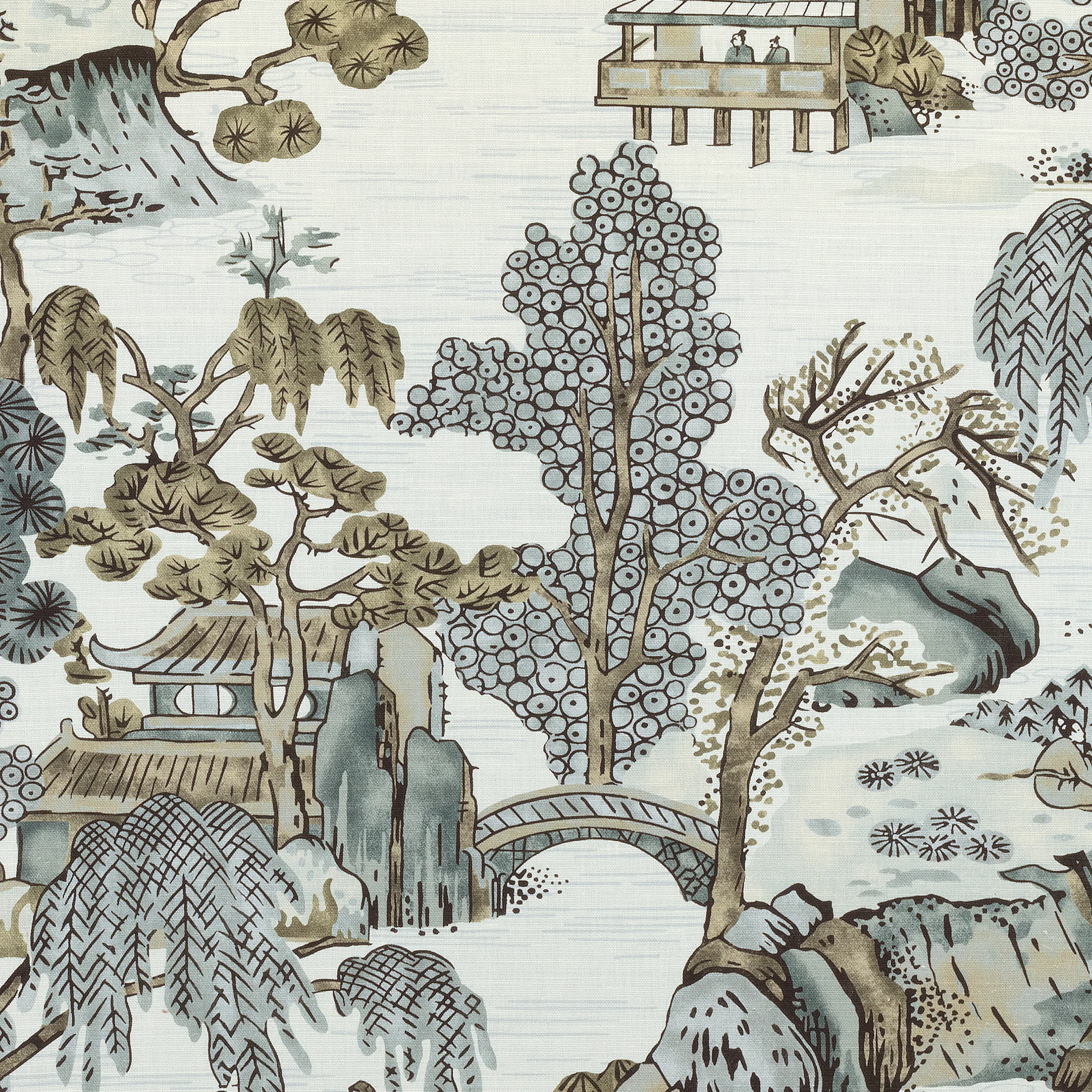 Thibaut Asian Scenic in Grey (F975463)