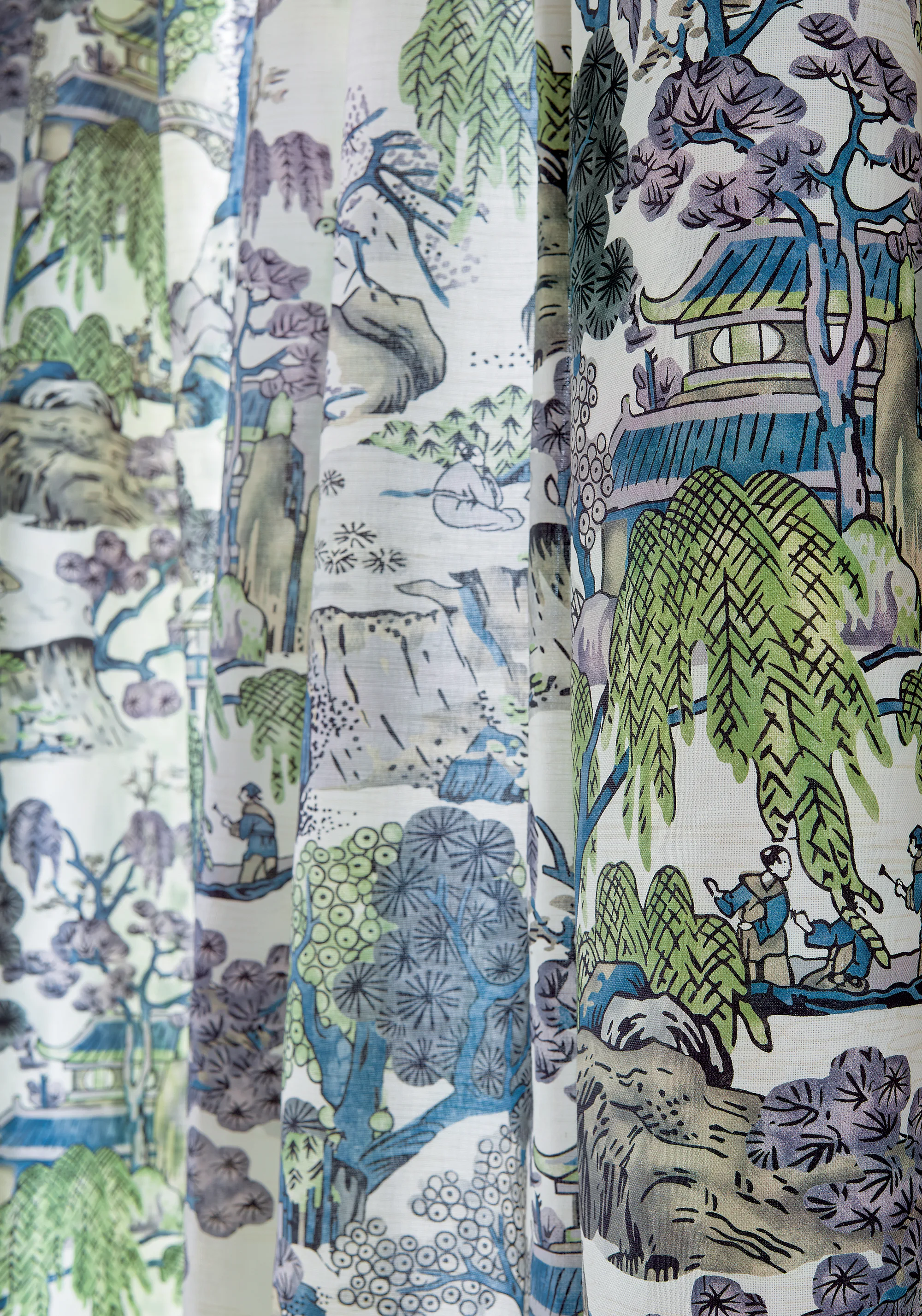 Thibaut Asian Scenic in Purple and Blue (F975459)