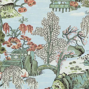 Thibaut Asian Scenic in Robin's Egg (F975460)