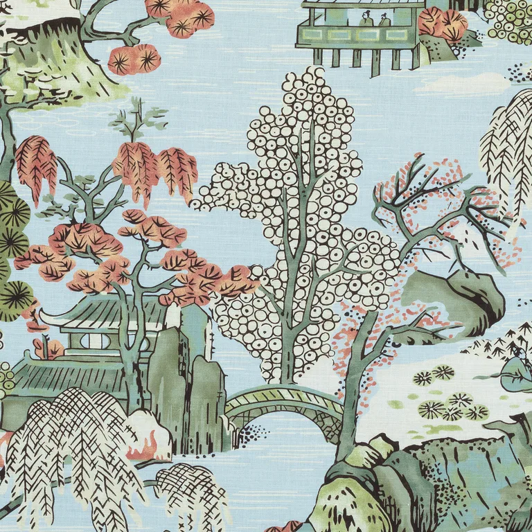 Thibaut Asian Scenic in Robin's Egg (F975460)