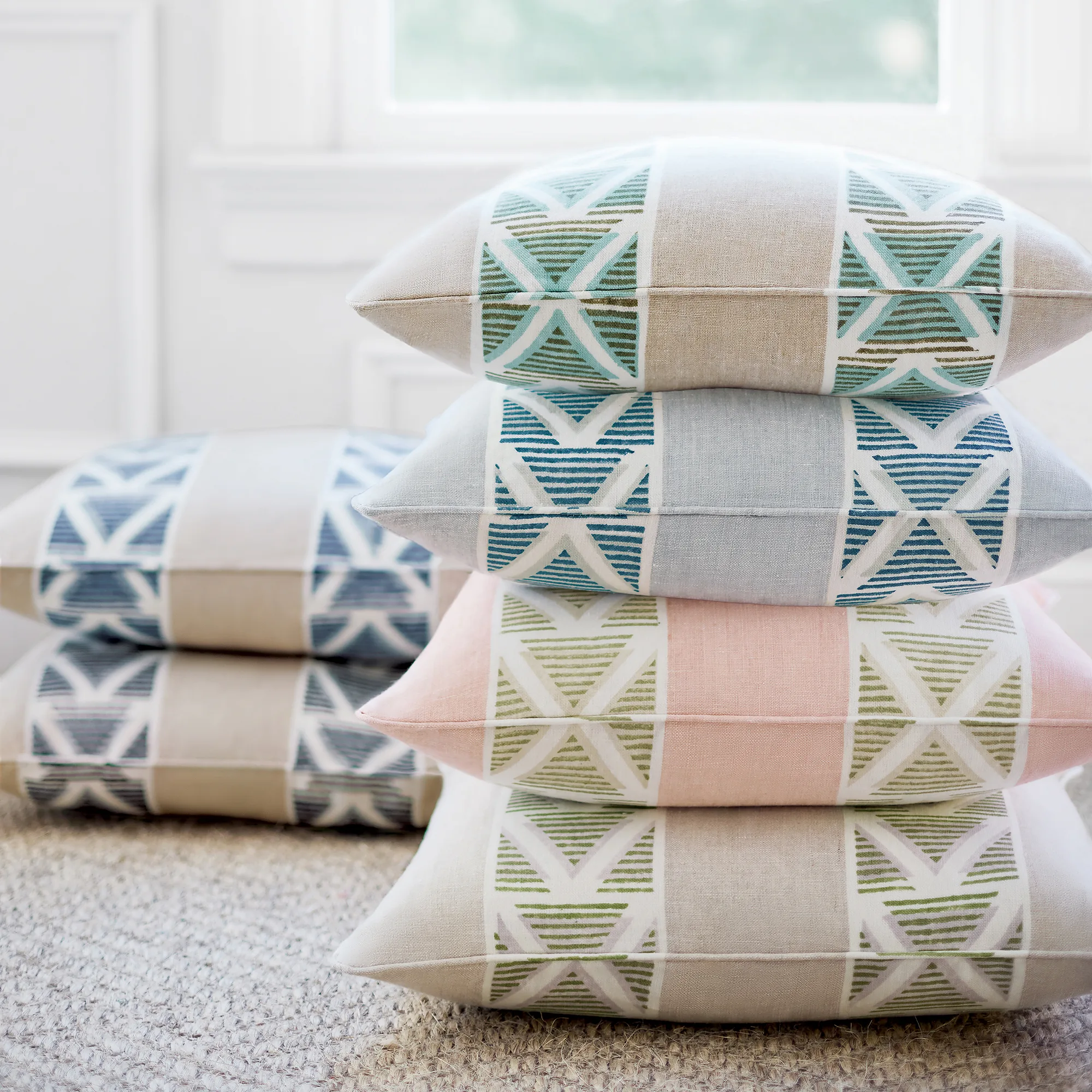Anna French Burton Stripe in Linen and Navy (AF23124)