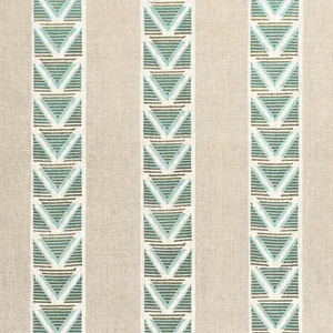 Anna French Burton Stripe in Linen and Turquoise (AF23121)