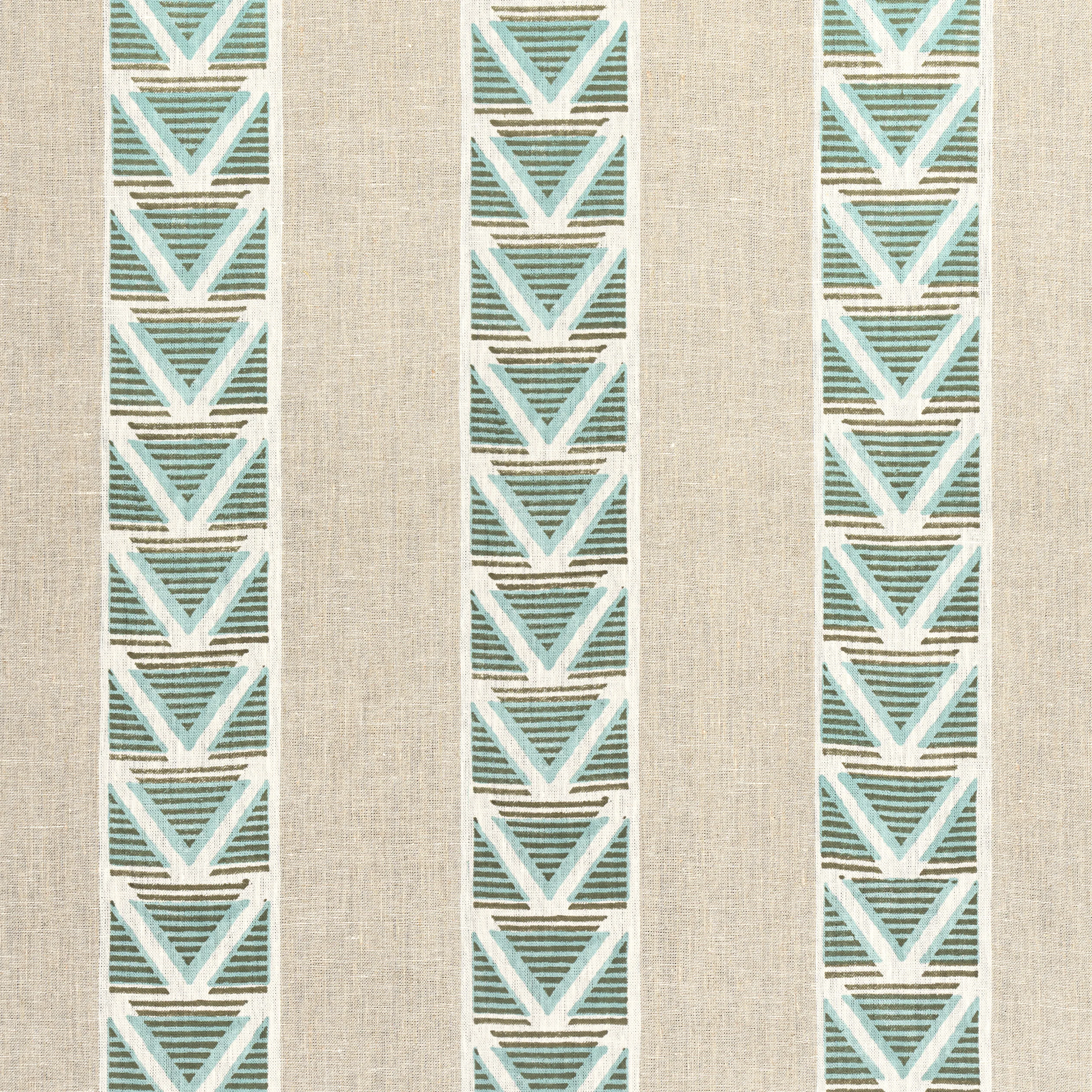 Anna French Burton Stripe in Linen and Turquoise (AF23121)