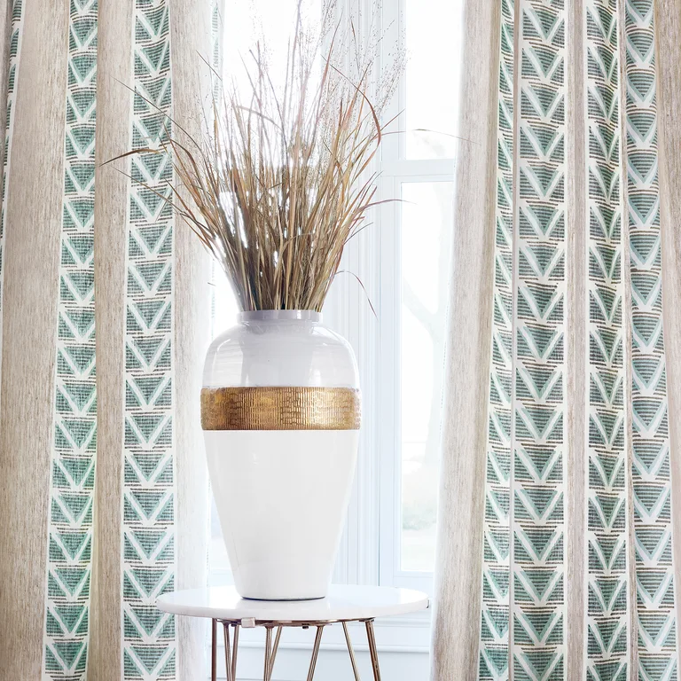 Anna French Burton Stripe in Linen and Turquoise (AF23121)