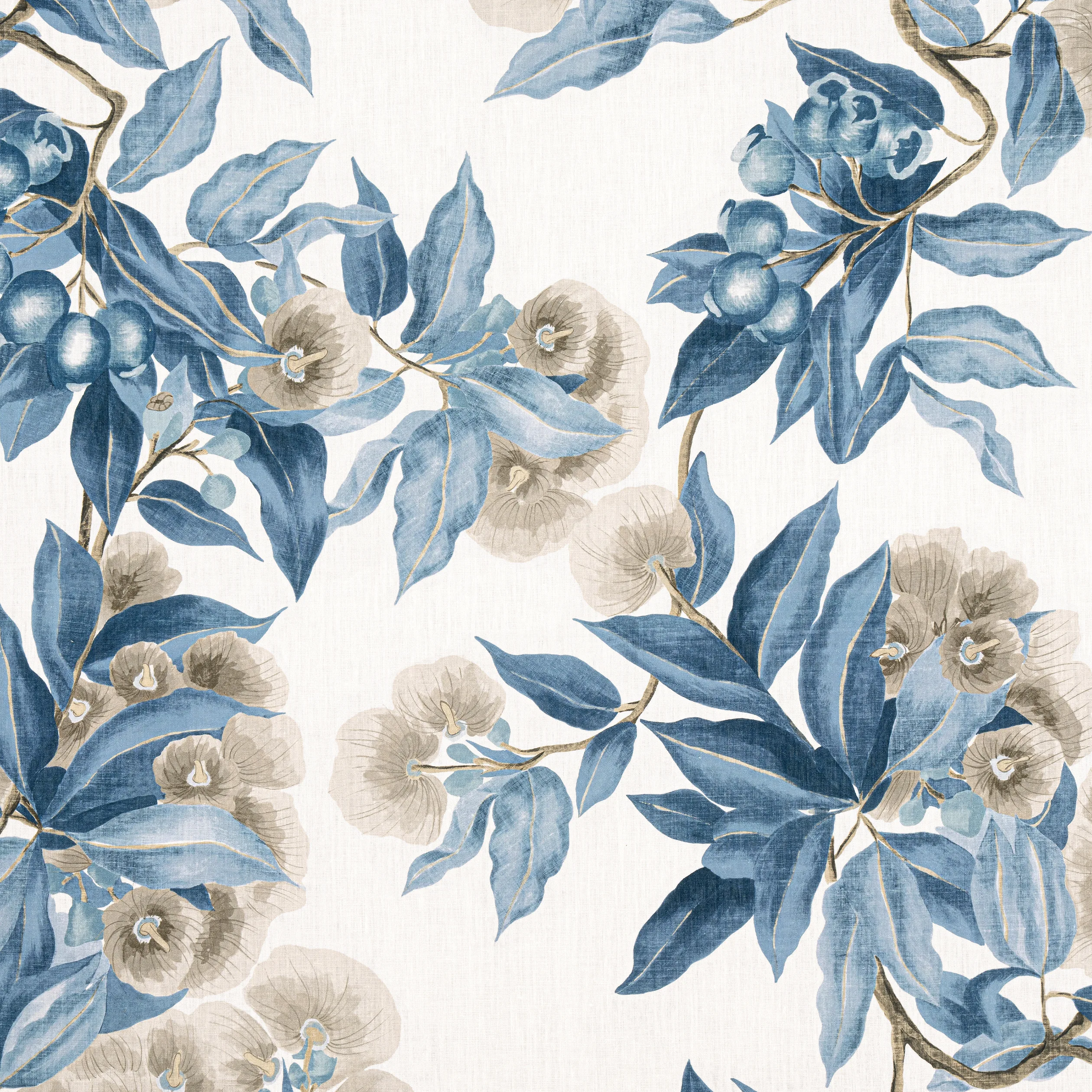 AF24553 | Camellia Garden – Linen and Navy