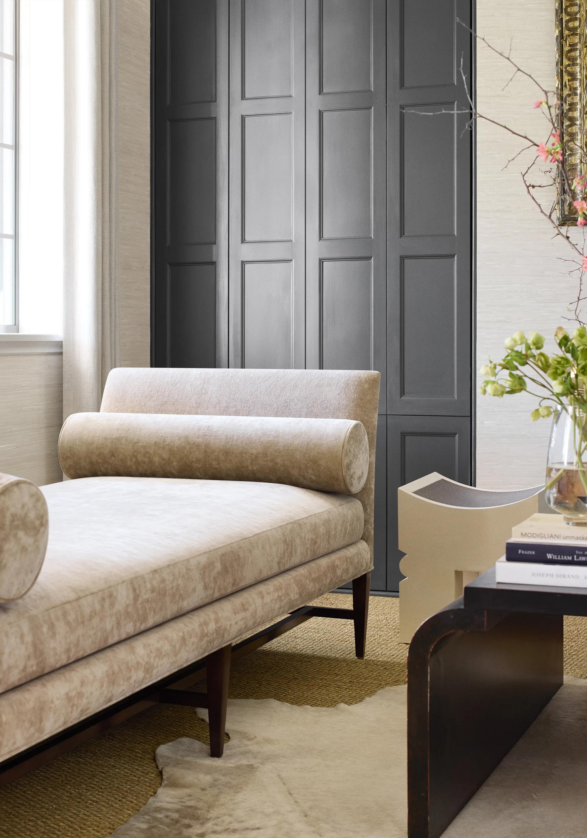 Thibaut Celeste Velvet in Sand (W8967)