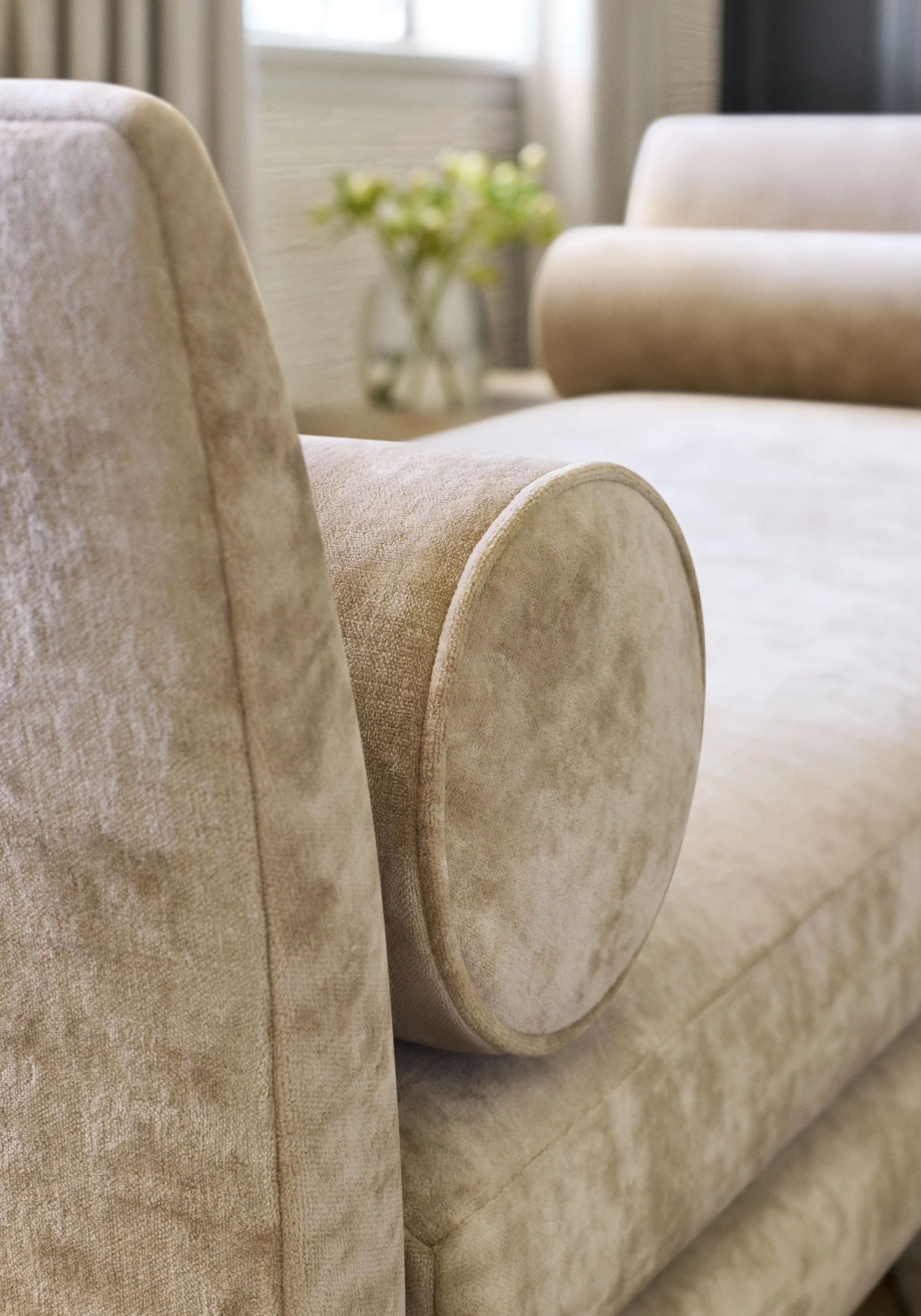Thibaut Celeste Velvet in Sand (W8967)
