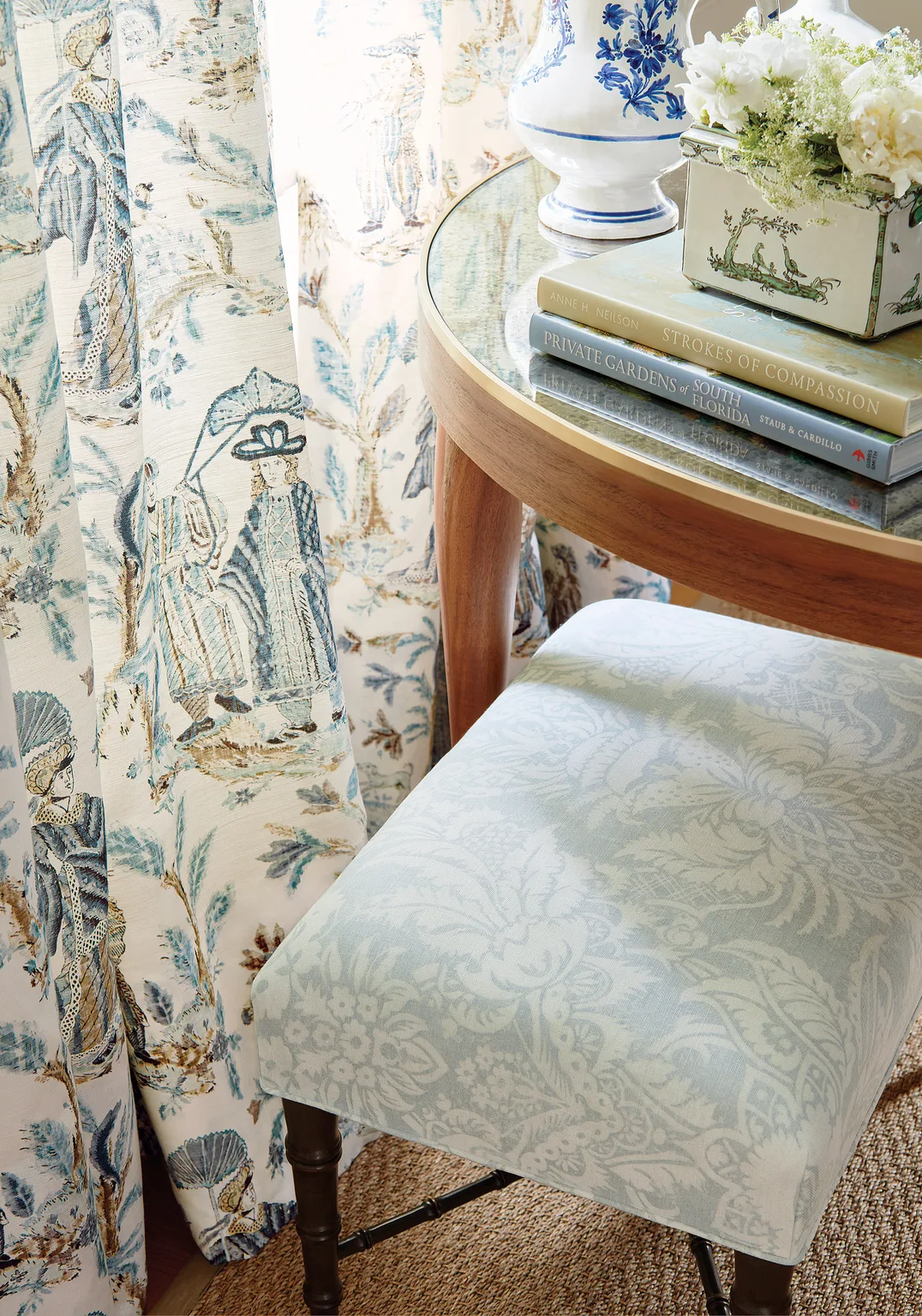 Thibaut Chardonnet Damask in Aqua (F972585)