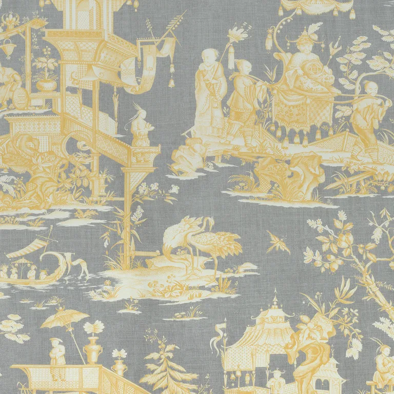 Thibaut Cheng Toile in Yellow and Grey (F975470)