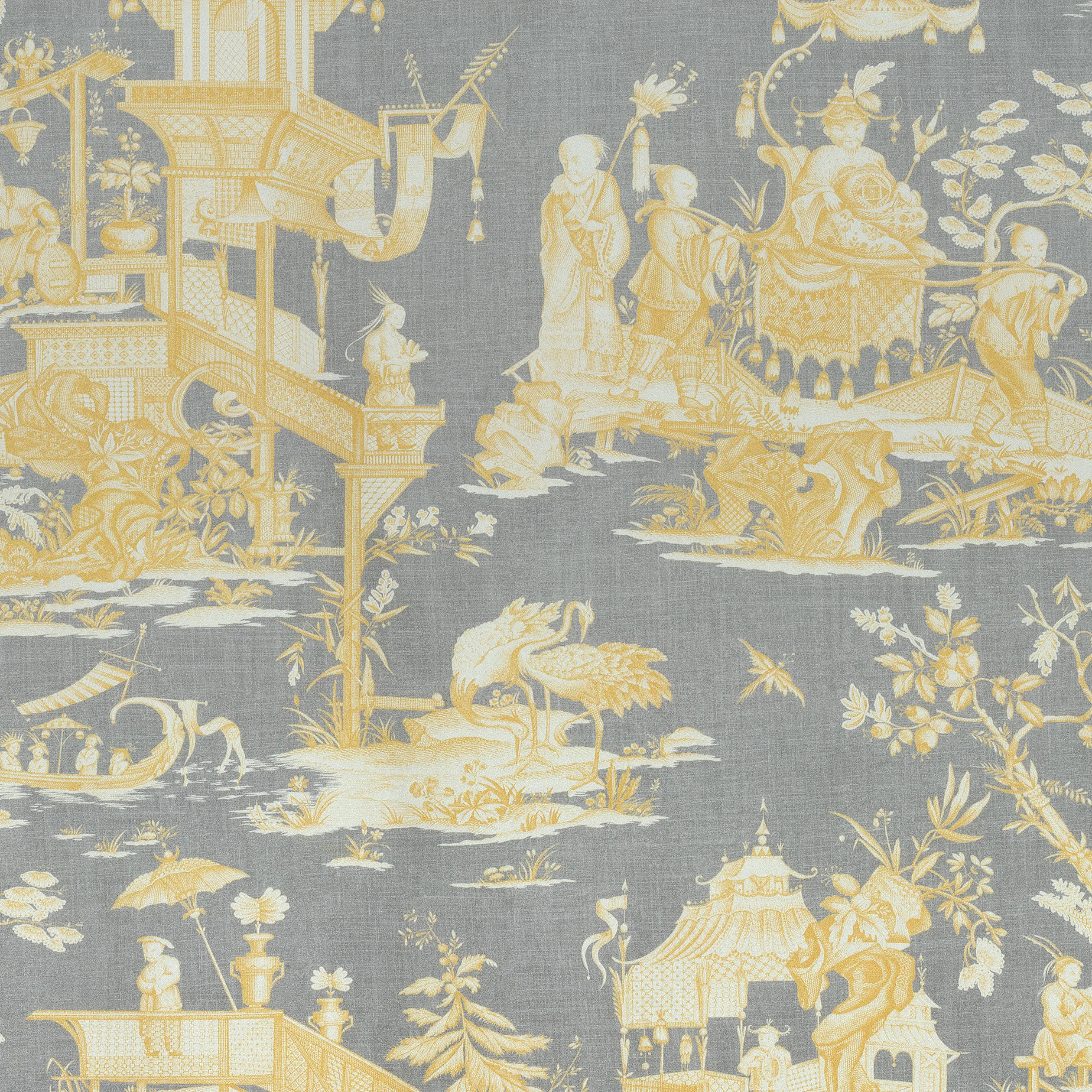 F975470 | Cheng Toile – Yellow and Grey