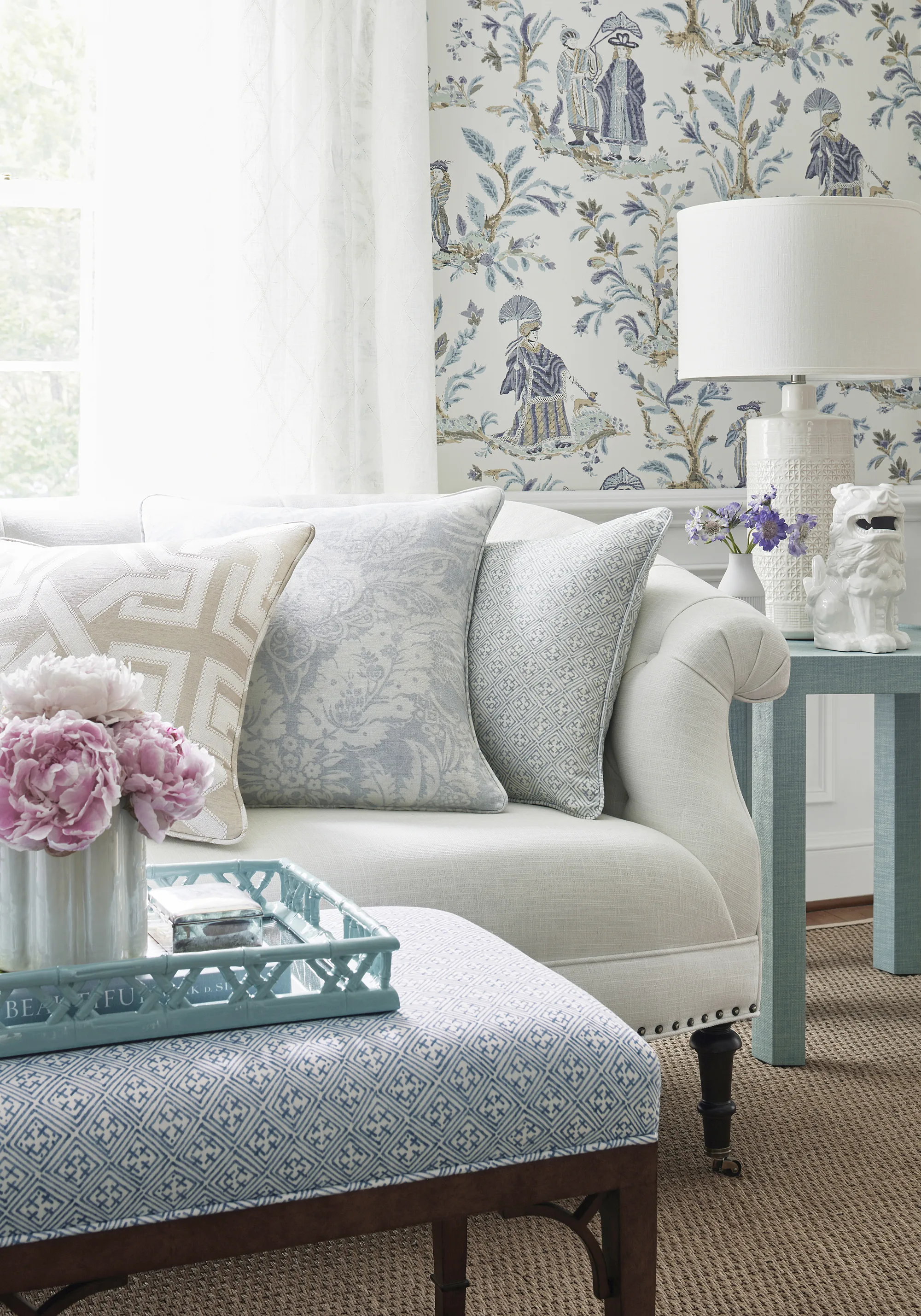 Thibaut Claremont Trellis in Ivory (W772588)