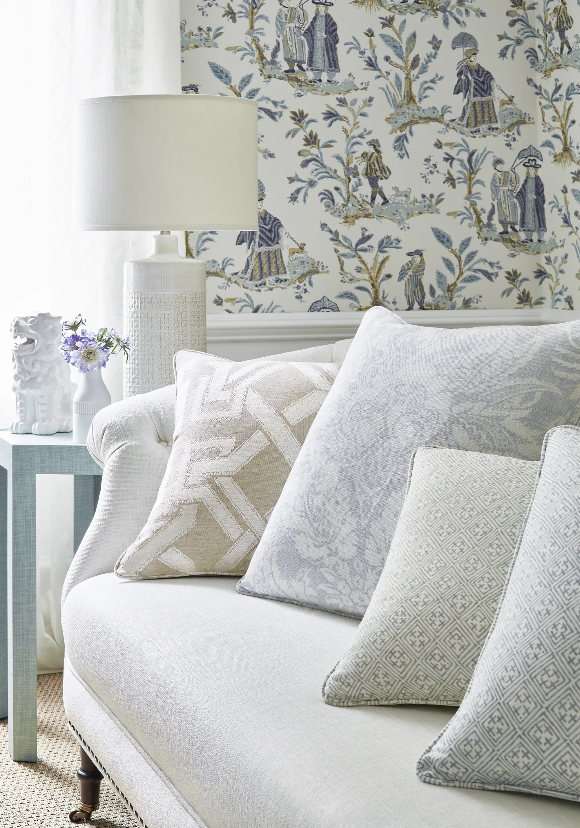 Thibaut Claremont Trellis in Ivory (W772588)