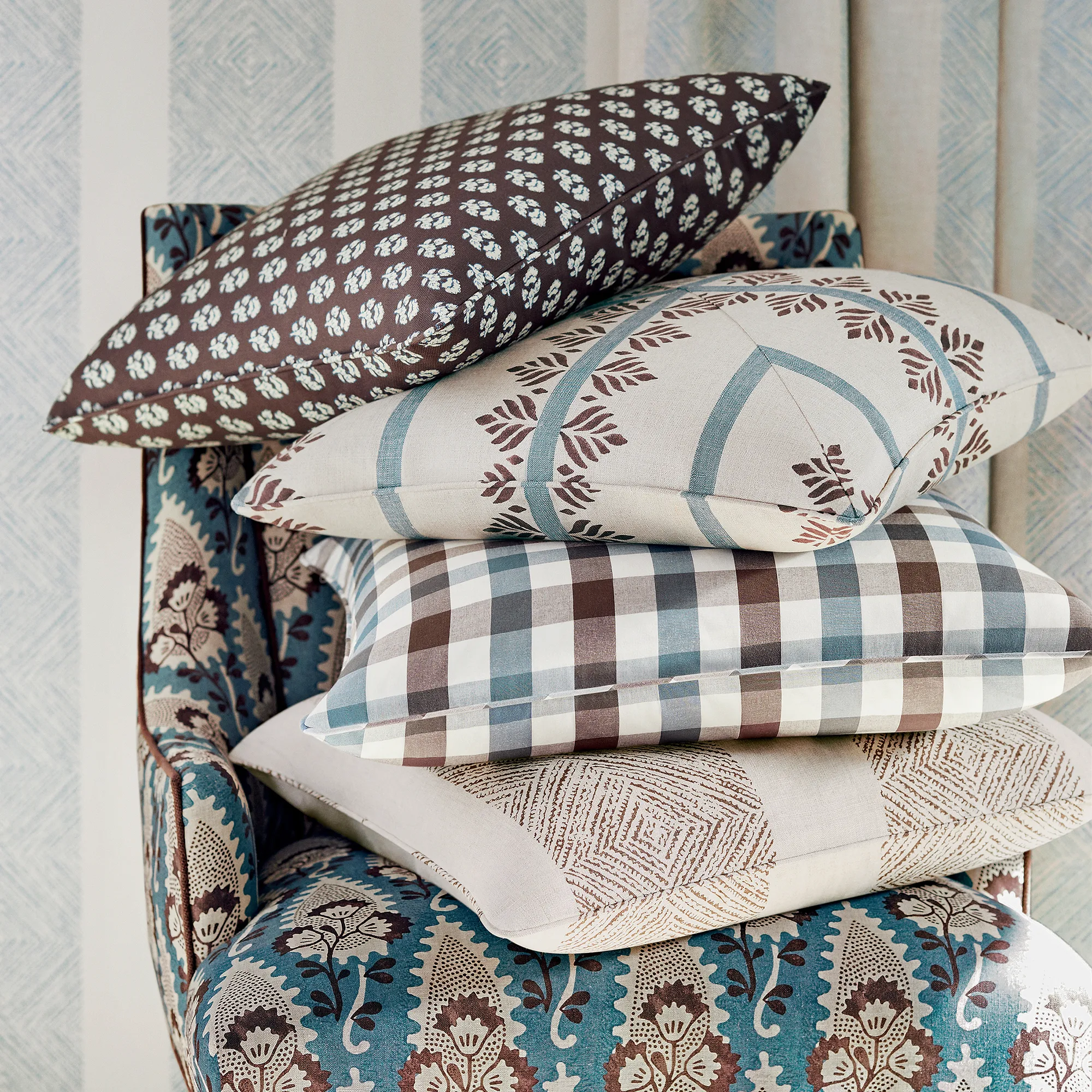Anna French Clipperton Stripe in Blue on Natural (AF15129)