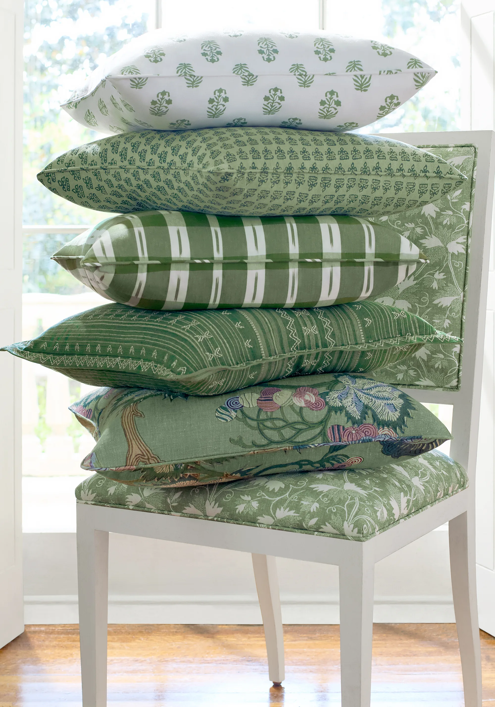 Thibaut Corwin in Green on White (F936402)