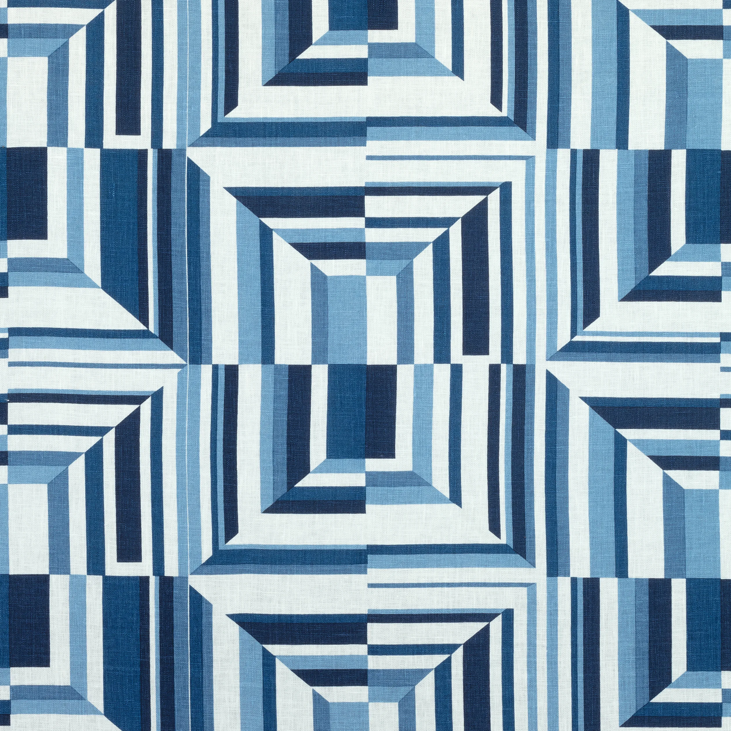 Anna French Cubism in Navy on White (AF9654)