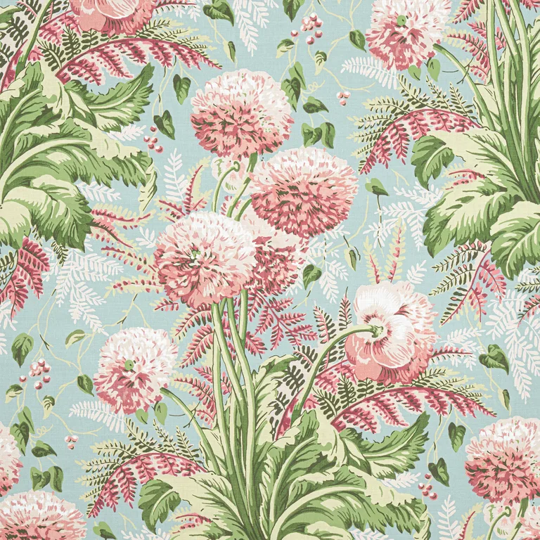Anna French Dahlia in Coral on Robin's Egg (AF24537)