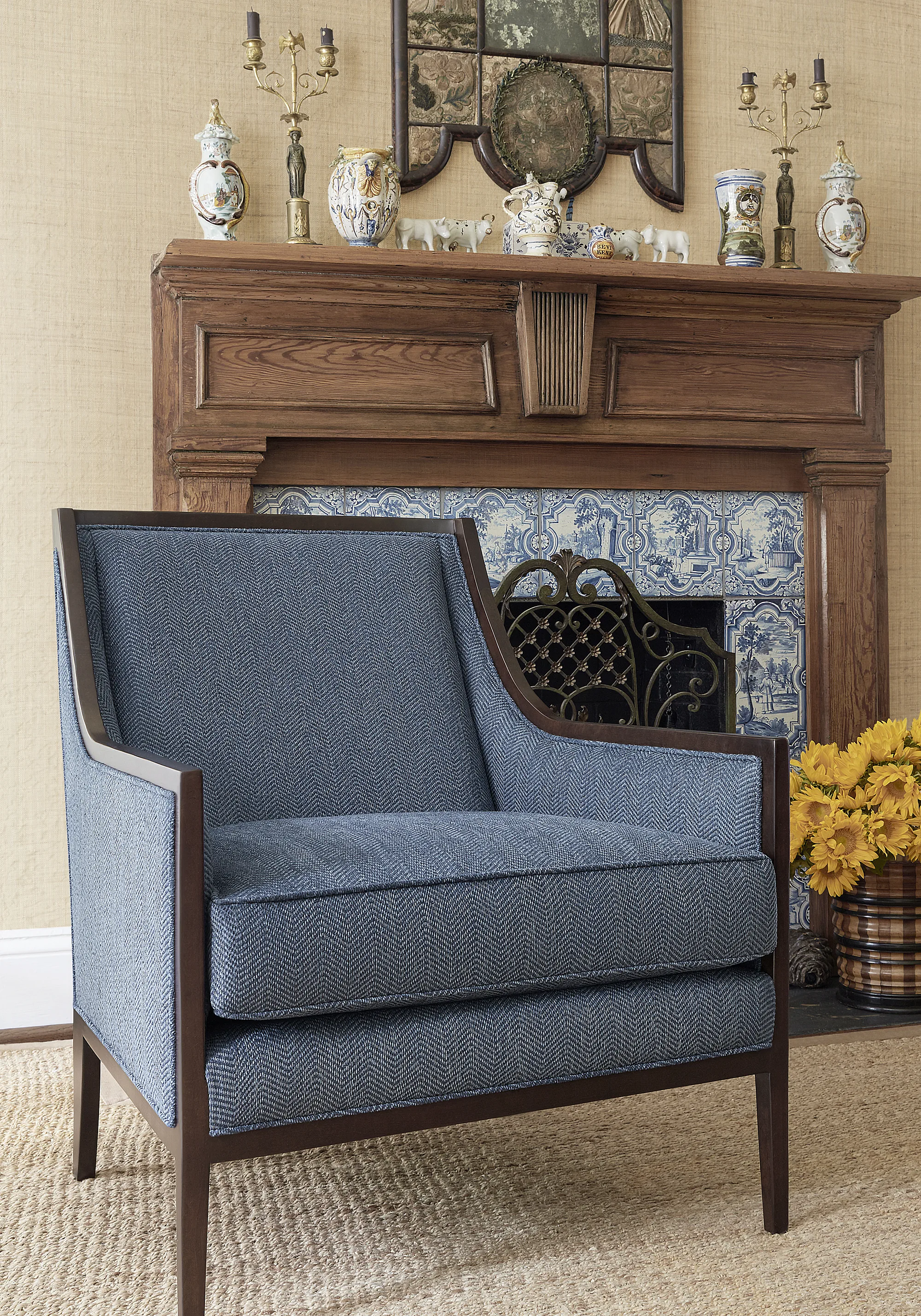 Thibaut Dalton Herringbone in Cadet (W80626)