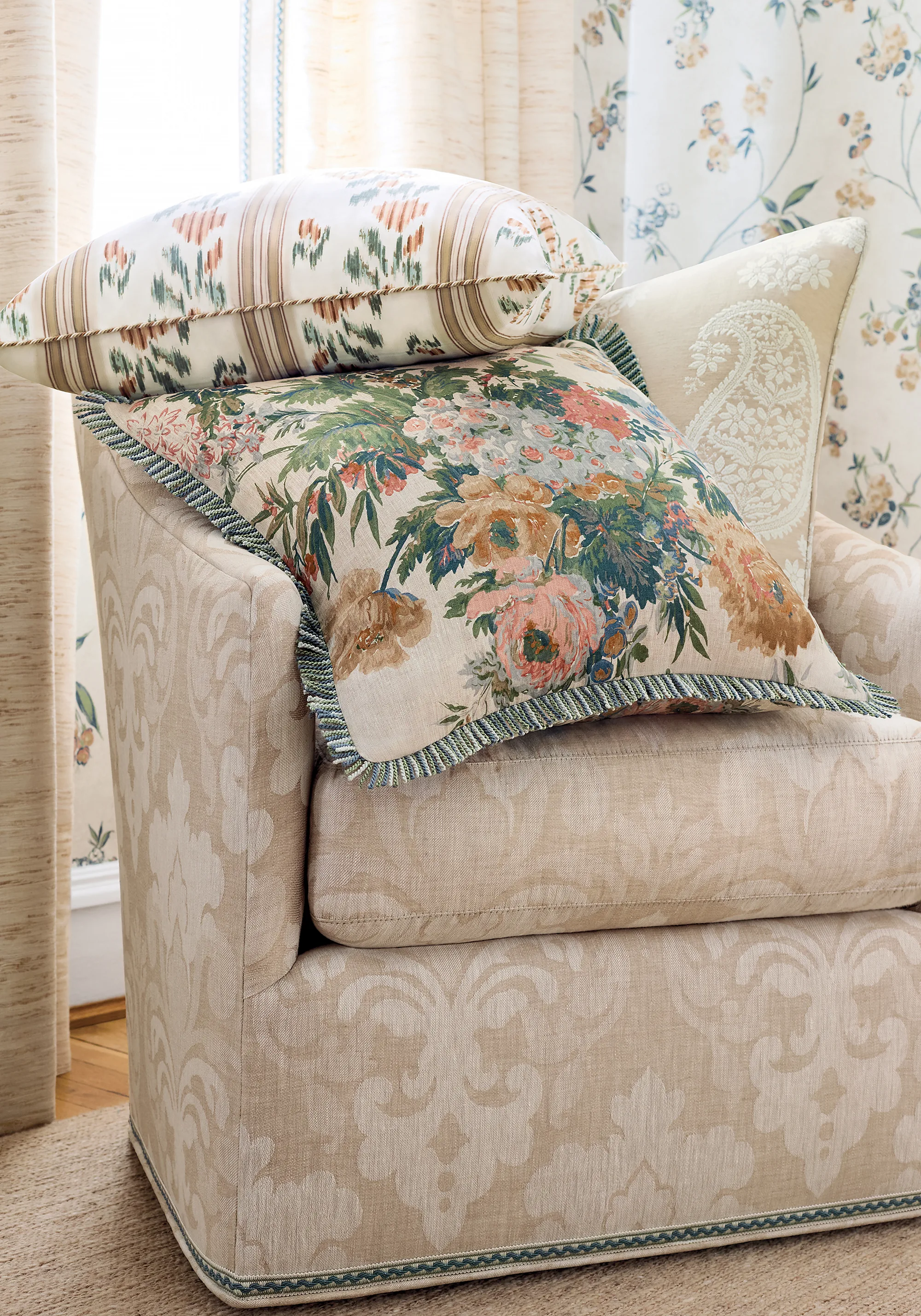 Anna French Darcey Damask in Beige (AW16121)