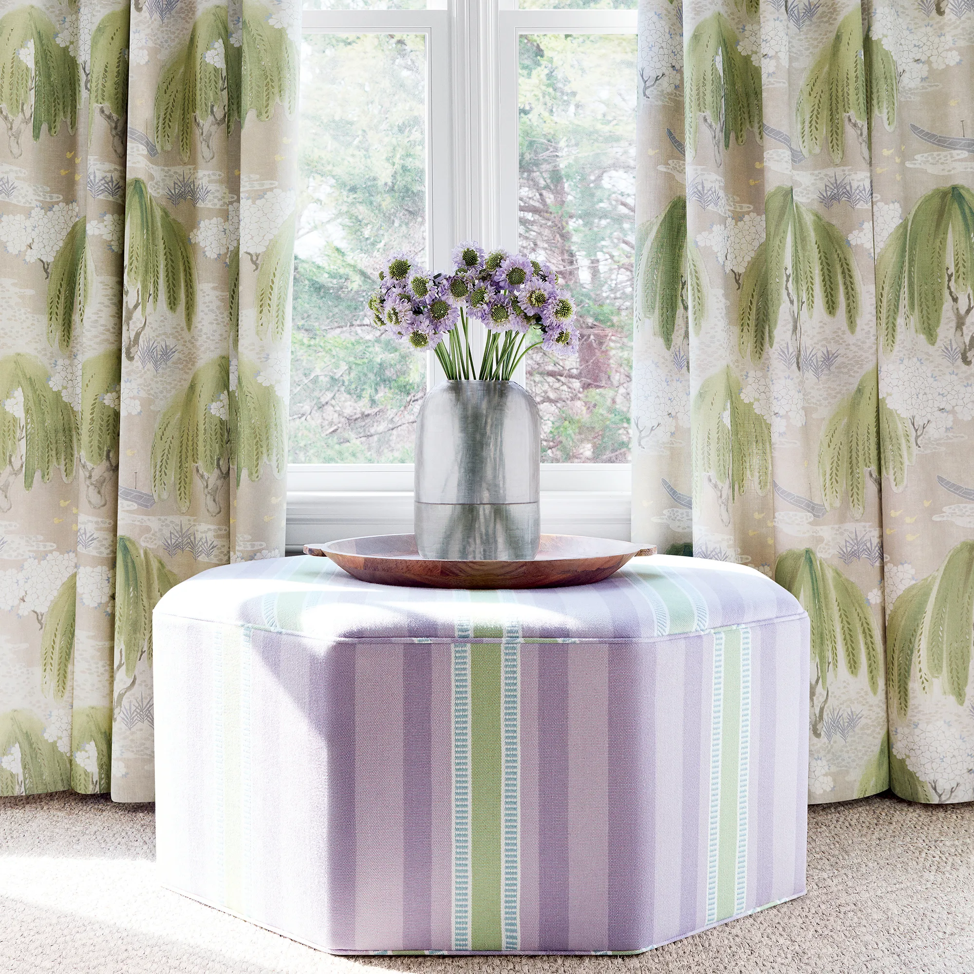 Anna French Dearden Stripe in Lavender and Sage (AW23153)