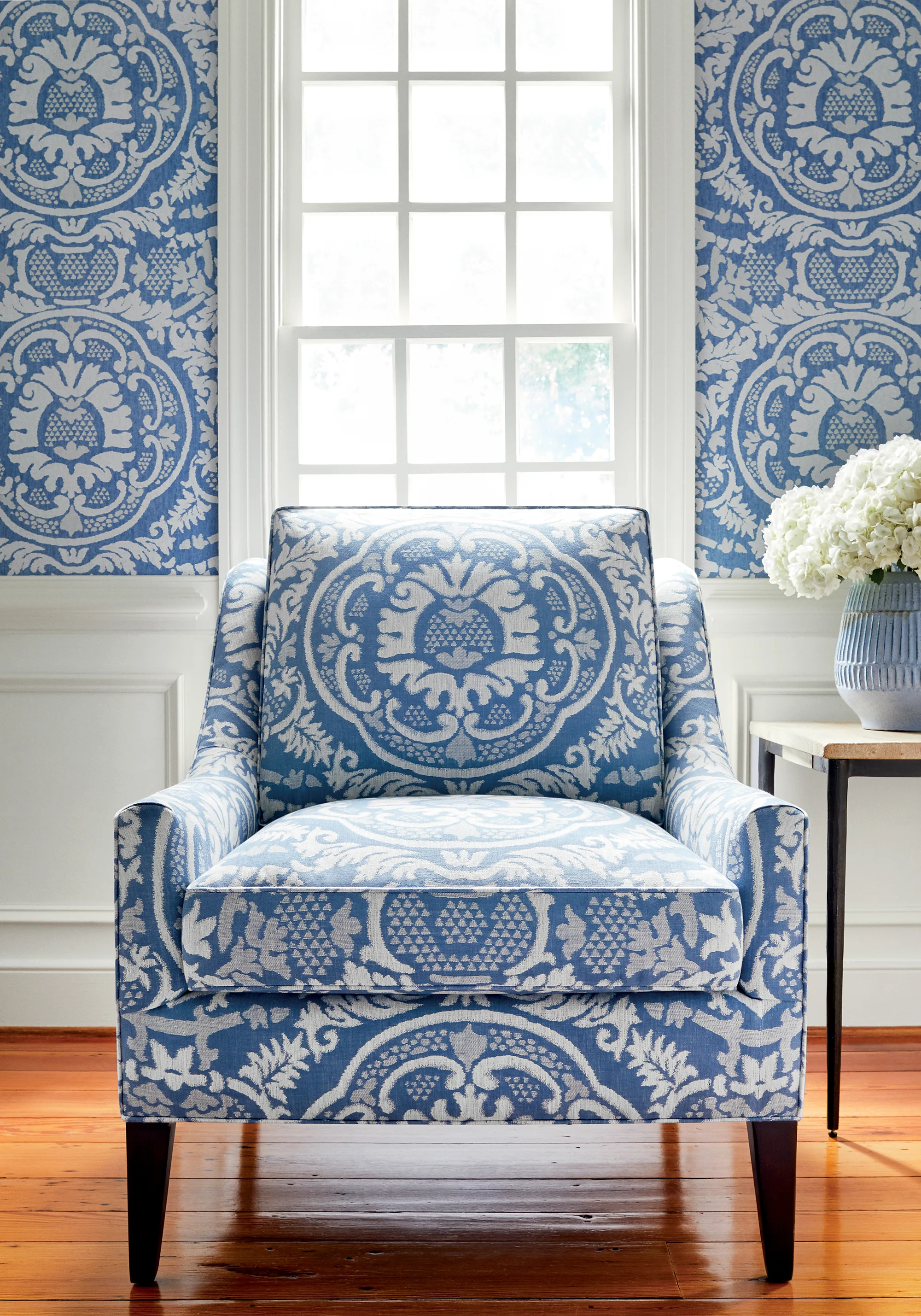 Thibaut Earl Damask in Blue (W710837)