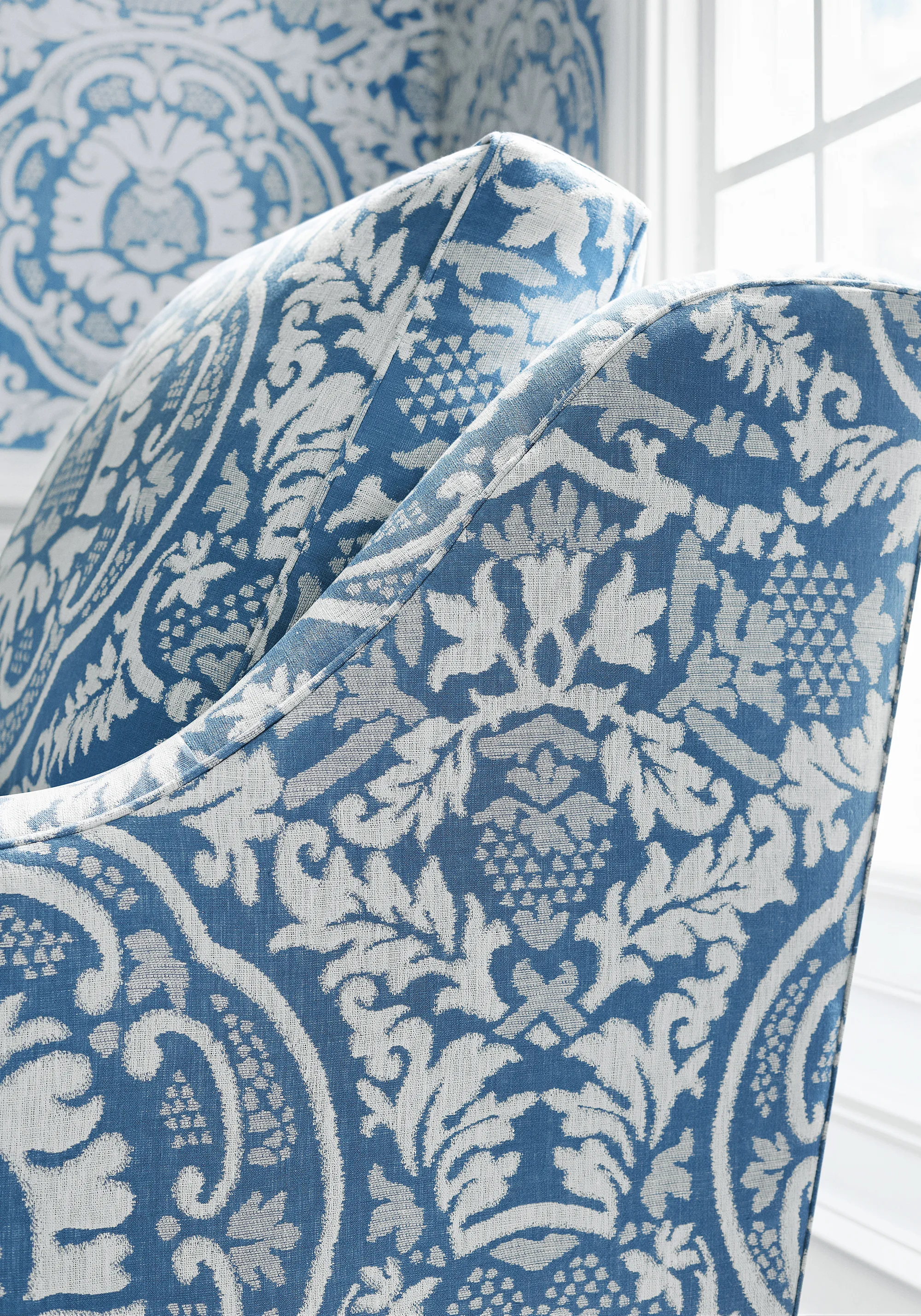 Thibaut Earl Damask in Blue (W710837)
