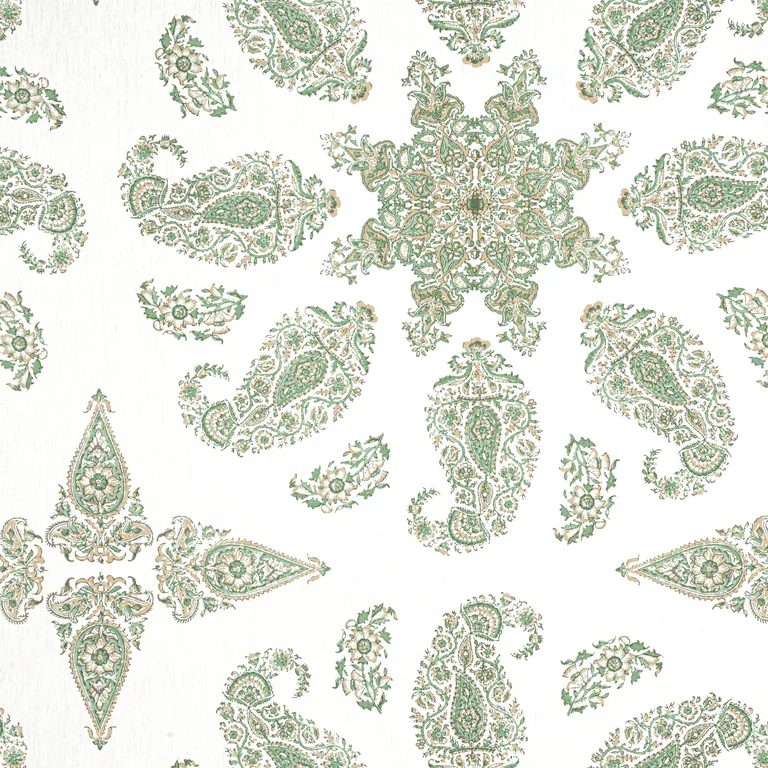 Thibaut East India in Green and White (F936442)