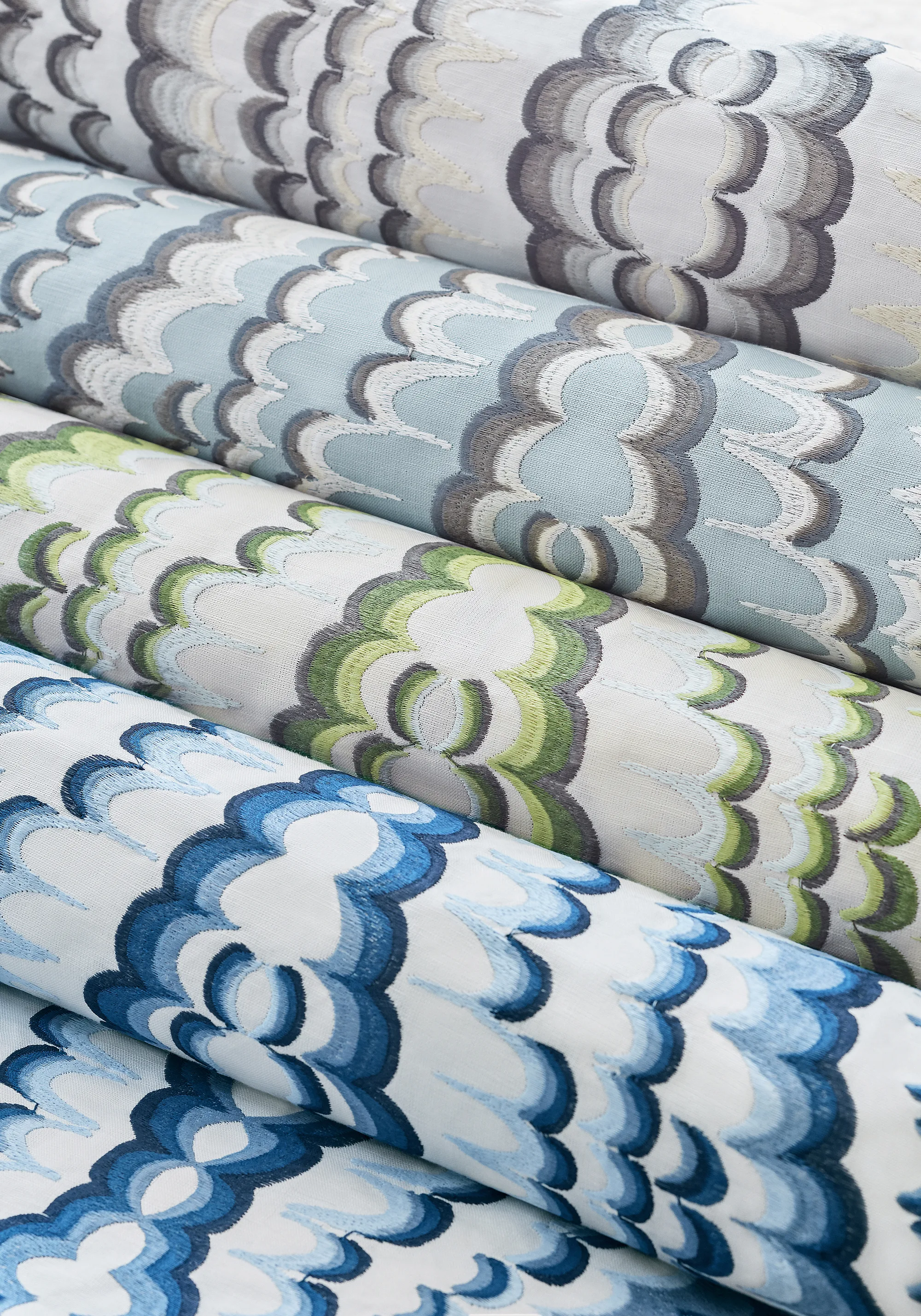 Thibaut Ebru Embroidery in Aqua (W72983)